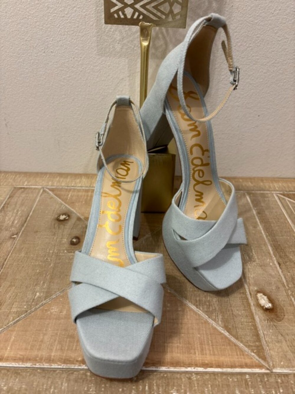 NWOT Sam Edelman Jullian Light Blue Platform Sandals Size 8.5